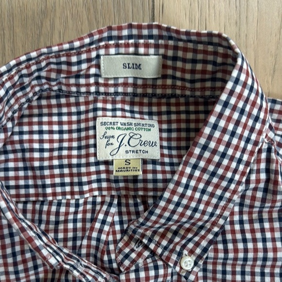 J. Crew Men's Casual Button Down Shirt - Red and Blue Checkered - Picture 3 of 7